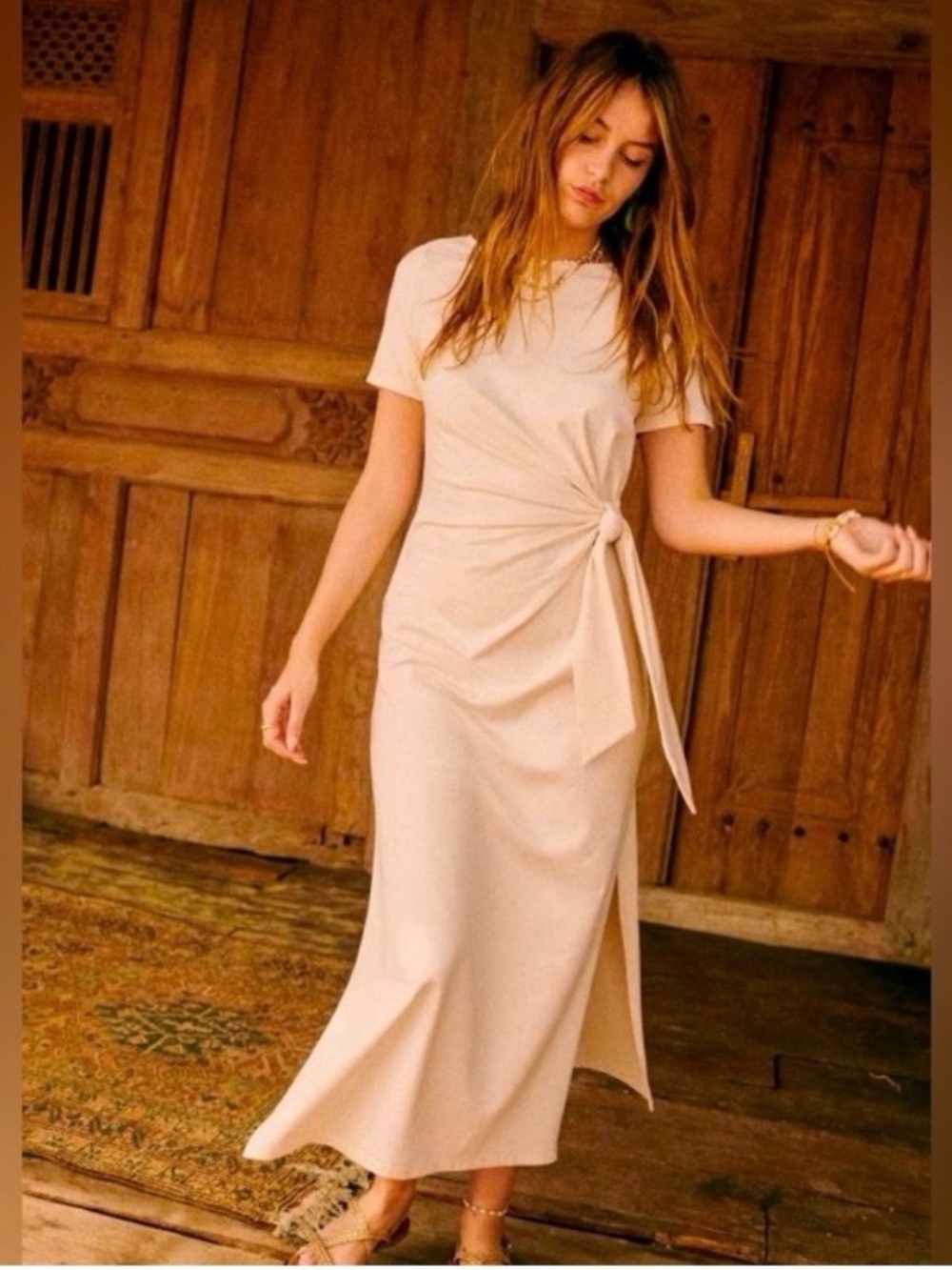 Sezane Pippa Dress in Cream - Picture 3 of 6